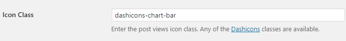 Post Views Counter - Display settings - Icon Class